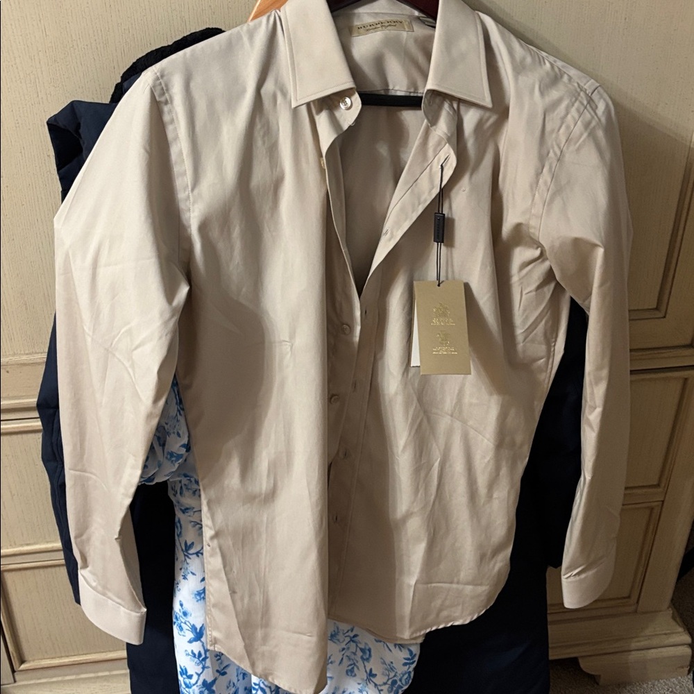 Burberry Light Tan Collared Shirt